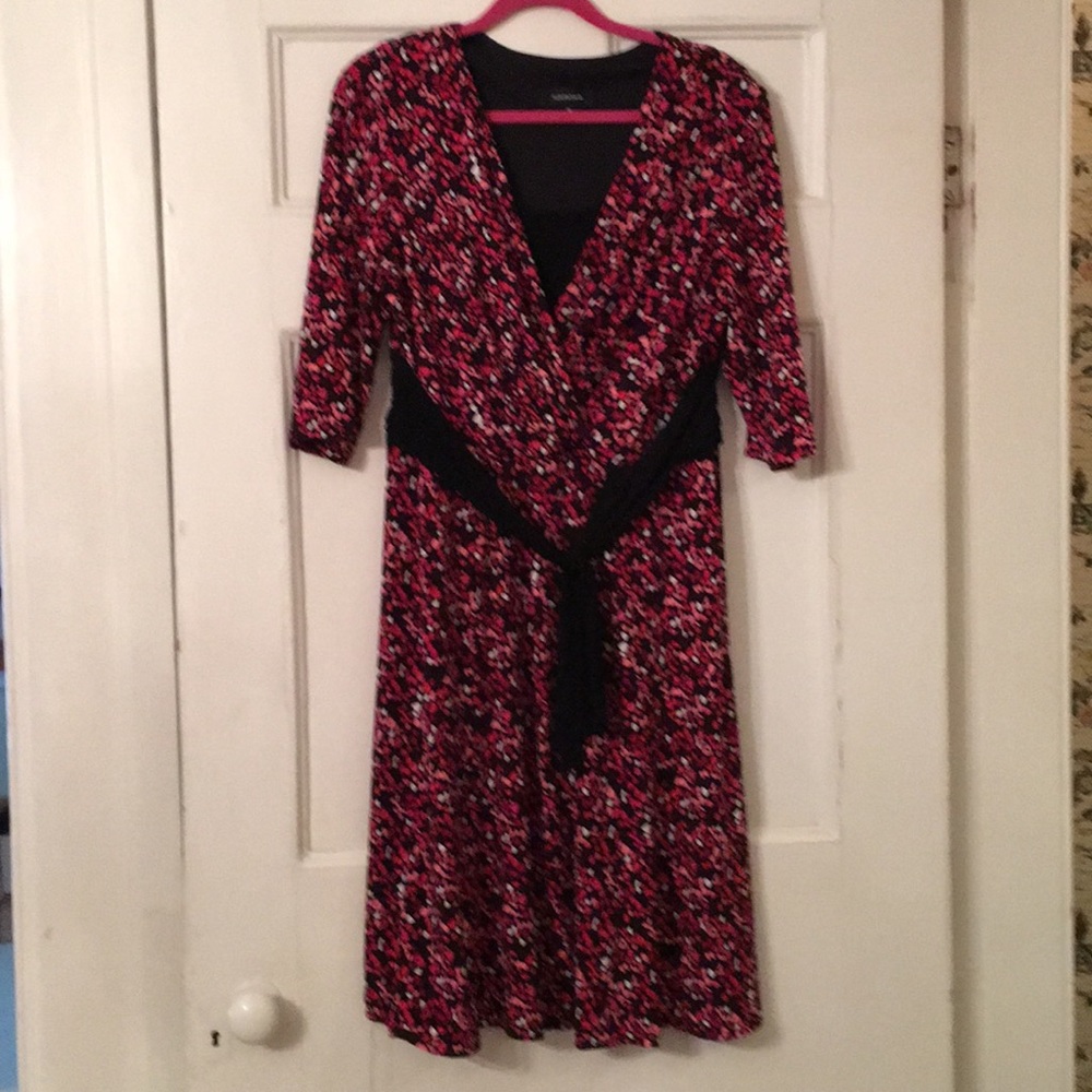 Cross “wrap” empire style dress with pattern